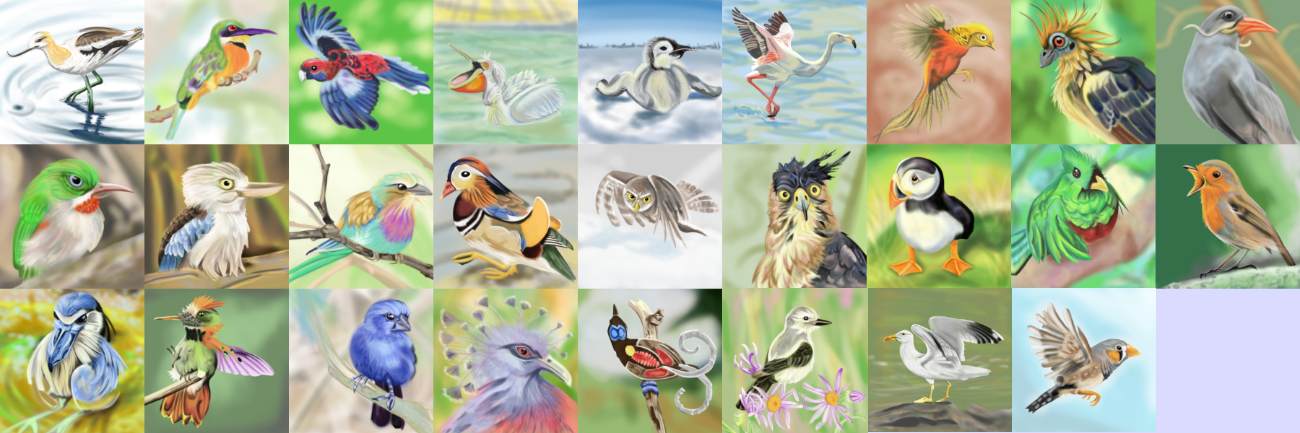 drawings of birds